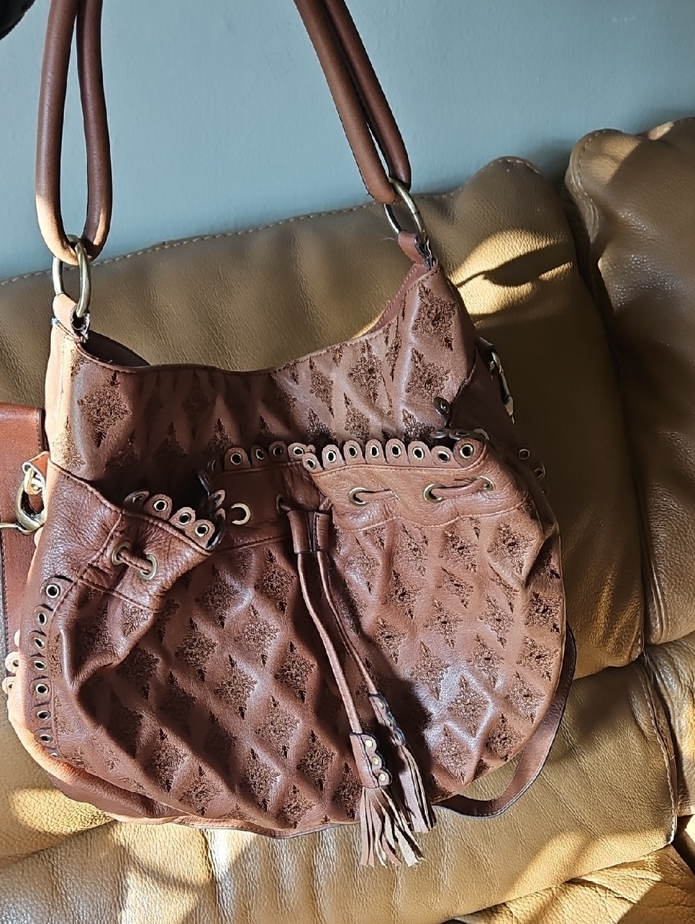 Isabella Fiore Leather Hobo Bag